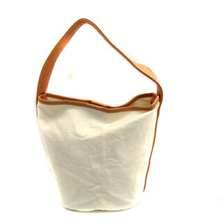 テチチ(Techichi)のテチチ ハンドバッグ バケットバッグ キャンバス オフホワイト 茶色 ブラウン(ハンドバッグ)