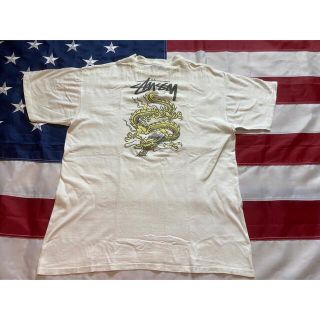 激レア　vintage 80s old stussy 初代ドラゴン　白(Tシャツ/カットソー(半袖/袖なし))