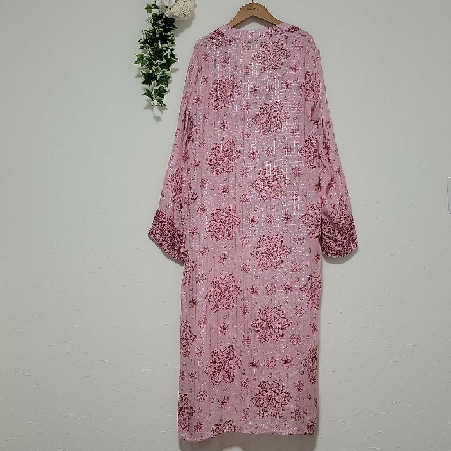 新品 M ZARA チェーン ストラップ ニット ワンピース ピンク