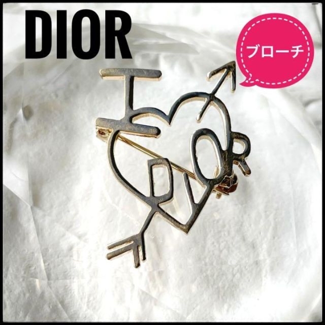 Dior(ディオール)のレア　Dior ディオール ブローチ アイラブディオール ハートアンドアロー レディースのアクセサリー(ブローチ/コサージュ)の商品写真