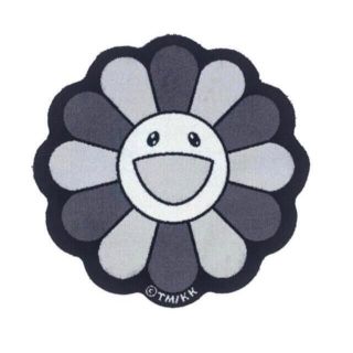 かお様専用再出品　Flower Floor Mat  村上隆　ラグ　ブラック(ラグ)