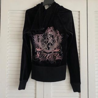 ジューシークチュール(Juicy Couture)のジューシークチュール　パーカー　ブラック×ピンク(パーカー)