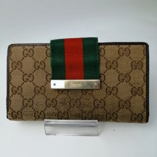 グッチ(Gucci)のグッチ　GUCCI 二つ折り財布　GGキャンバス(長財布)