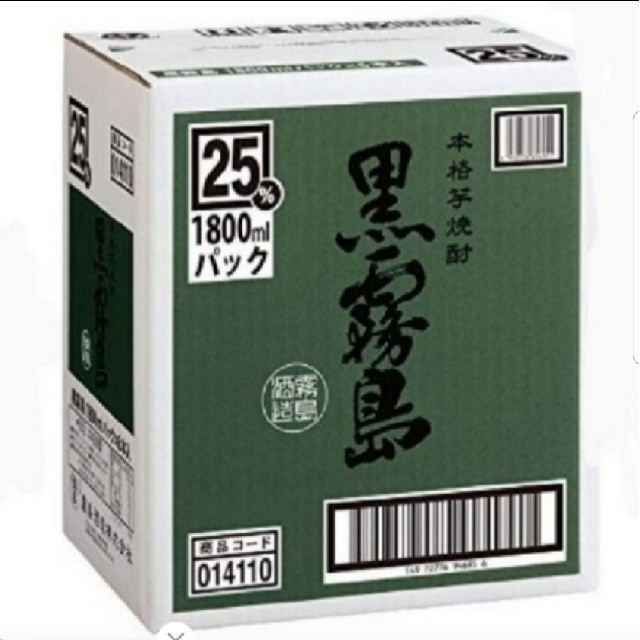 YsB109  黒霧島 芋 25° 1.8Lパック   ６本