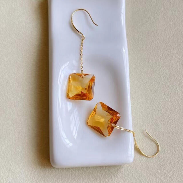 ⭐︎【天然】シトリン ピアス k18 1.9g | mawadgroup.com