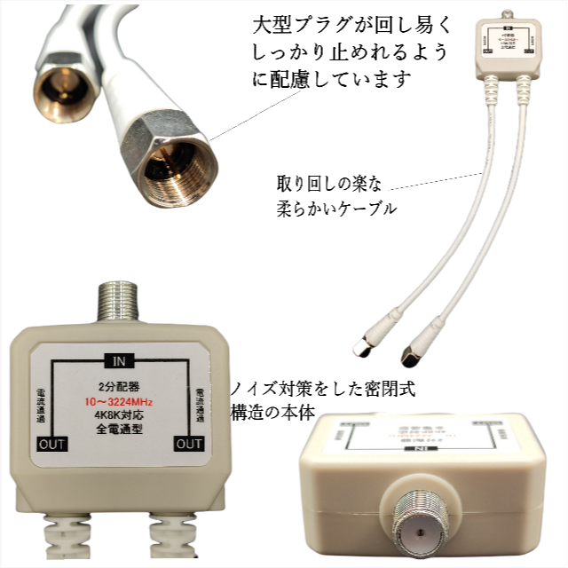 テレビ アンテナケーブル分配器