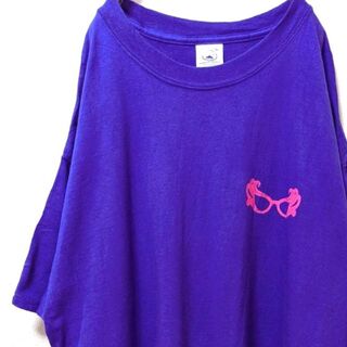 デルタ サングラス Tシャツ パープル 紫色 XL 古着(Tシャツ/カットソー(半袖/袖なし))