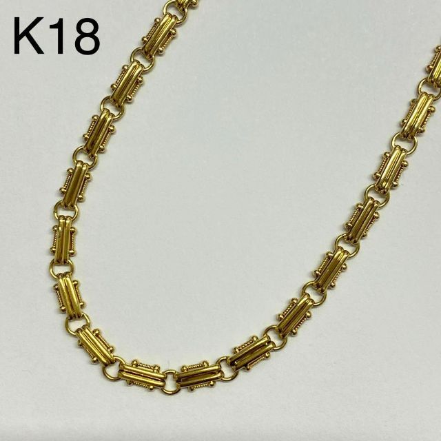 K18イエローゴールド　デザインネックレス　約43cm　17.4g　18金