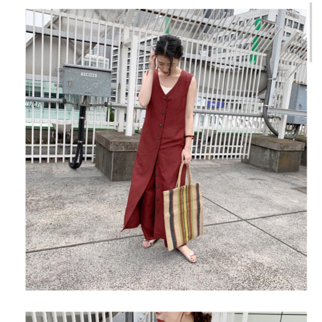 極美品✨ 22SS エブール バンドカラーワンピース 38 ライトシルクコットン