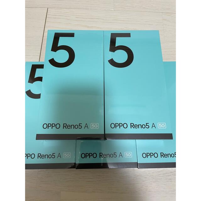 【初売り】 OPPO 新品未開封5台 アイスブルー 5a reno OPPO - スマートフォン本体