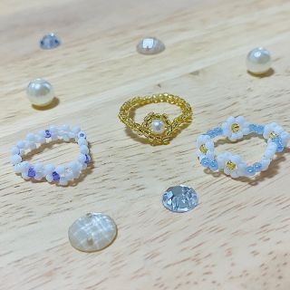 ハンドメイド ビーズ 指輪(リング)