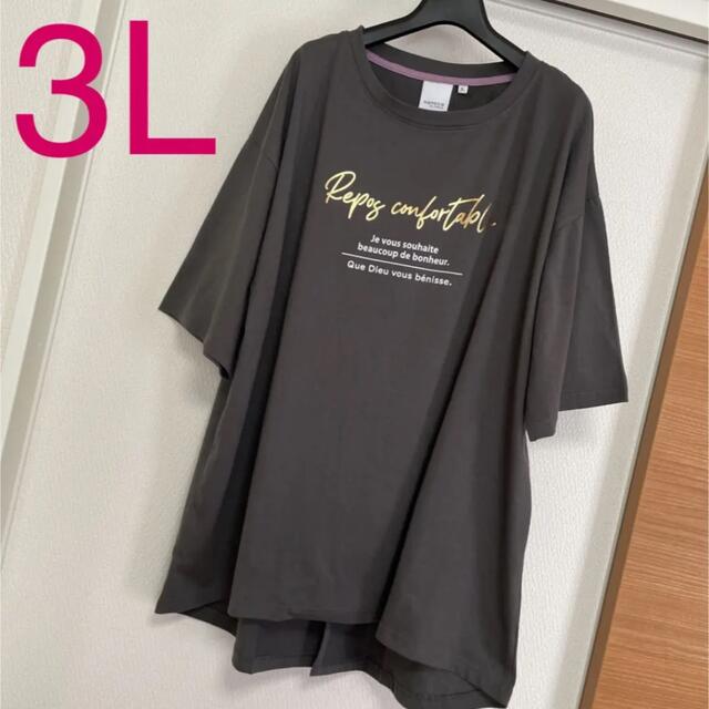 新品未使用タグ付き 3Lサイズ バックスリットTシャツ チュニック 大きいサイズ レディースのトップス(Tシャツ(半袖/袖なし))の商品写真