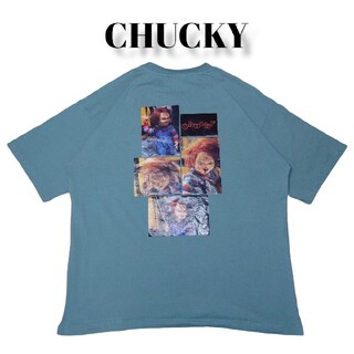 CHUCKY ビッグプリント ムービーTシャツ チャイルドプレイ チャッキー約57cm肩幅