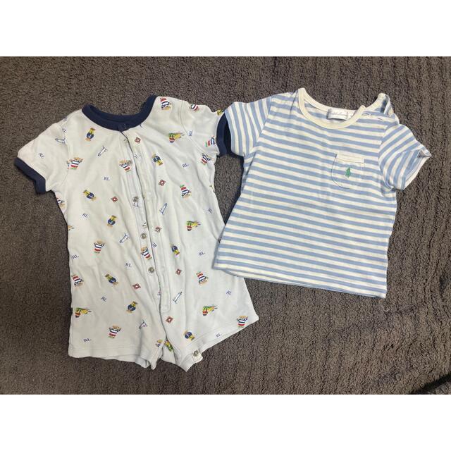 POLO RALPH LAUREN(ポロラルフローレン)のロンパース 半袖 Tシャツ 2枚セット キッズ/ベビー/マタニティのベビー服(~85cm)(ロンパース)の商品写真