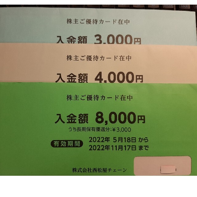 西松屋 株主優待カード 11000円分 未開封