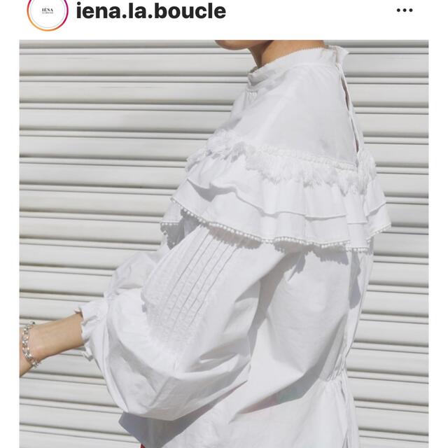 新品未使用IENA LA BOUCLE＊タイプライターハイネックフリンジブラウス