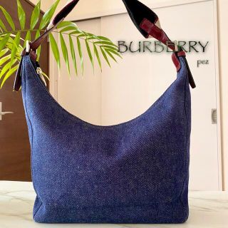 バーバリー(BURBERRY)の極美品 BURBERRY バーバリー デニム レザーショルダーバッグ(ショルダーバッグ)