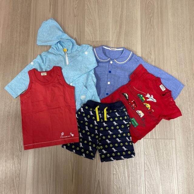 mou jon jon(ムージョンジョン)のキッズ　男の子　パーカー等5点セット キッズ/ベビー/マタニティのキッズ服男の子用(90cm~)(Tシャツ/カットソー)の商品写真