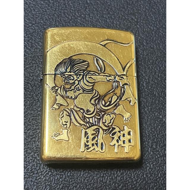 風神雷神　ZIPPO　新品　ユーズド加工　アンティーク　ジッポ　ライター