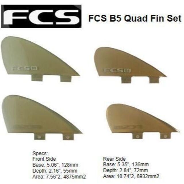 送料無料▲FCS B5 Bonzer QUAD Fin Set