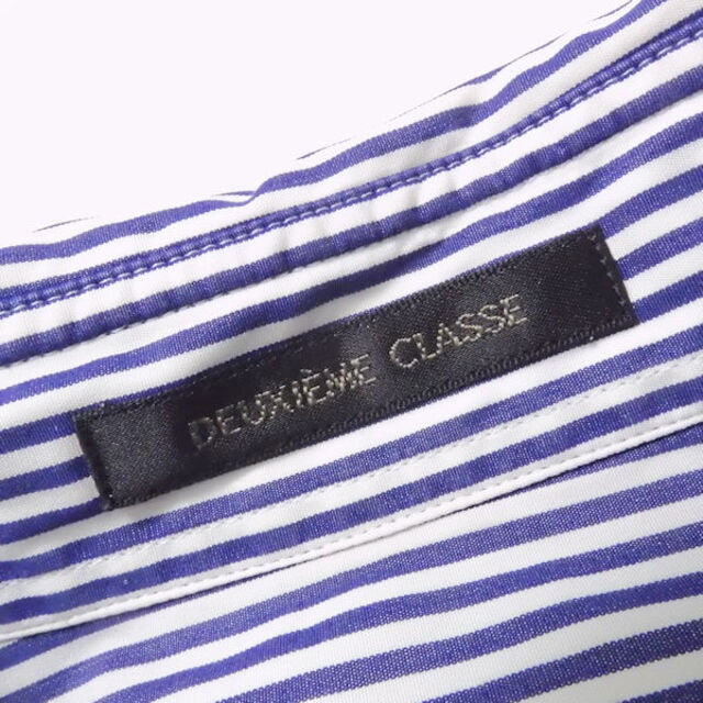 DEUXIEME CLASSE(ドゥーズィエムクラス)のドゥーズィエムクラス Yシャツ ネイビー系 38 コットン AM3379A32 レディースのトップス(Tシャツ(長袖/七分))の商品写真