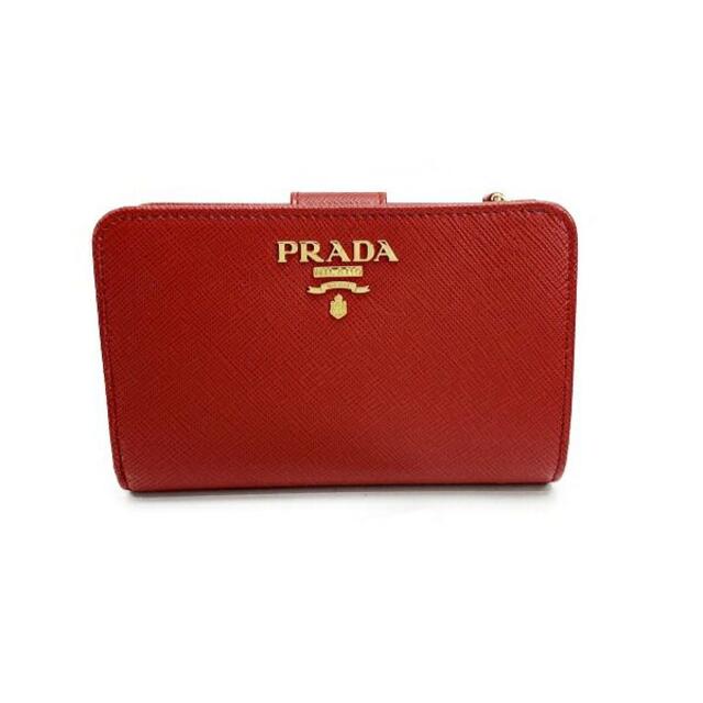 プラダ PRADA 財布/2つ折サイフ/サフィアーノレザー/レッド/1ML225カード付参定