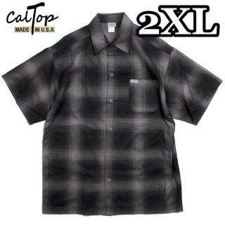 カルトップ(CALTOP)の新品 CALTOP キャルトップ 半袖チェックシャツ ブラックチャコール 2XL(シャツ)