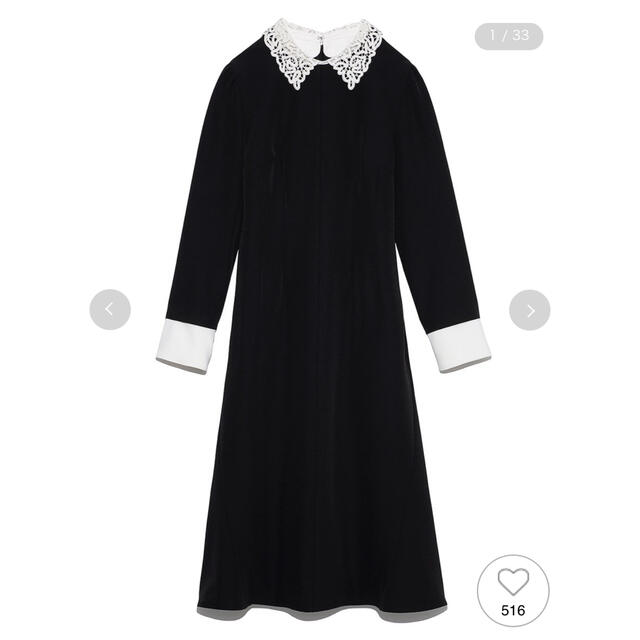 新品 セルフォード 刺繍カラータイトワンピース ブラック 34サイズ
