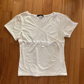 リボン付きTシャツ カットソー(Tシャツ(半袖/袖なし))