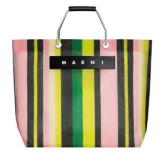マルニ(MARNI)のMarni マルニ　ストライプ　バッグ　オリーブグリーン(トートバッグ)