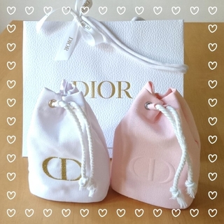 ディオール(Dior)の【新品】Dior ノベルティポーチ 巾着2個(ポーチ)