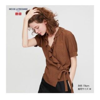 ユニクロ(UNIQLO)のユニクロ　イネス　レーヨンクレープフリルブラウス(シャツ/ブラウス(長袖/七分))