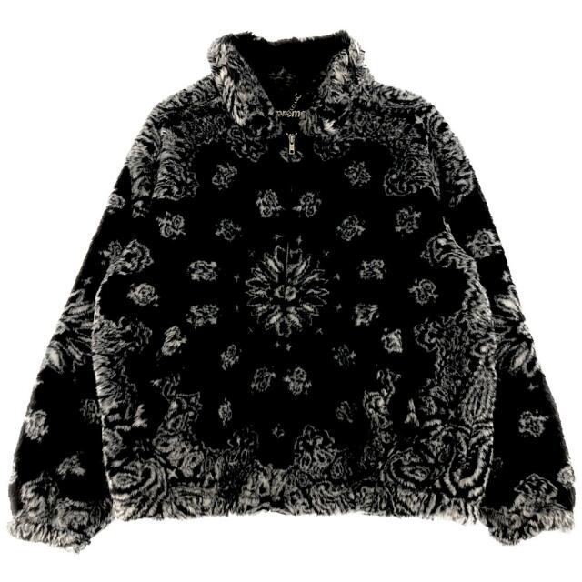 Supreme(シュプリーム)のSupreme シュプリーム ジャケット 21SS Bandana Faux Fur Bomber Jacket バンダナ フェイクファー ボンバージャケット ブラック系 XL【中古】 メンズのジャケット/アウター(その他)の商品写真