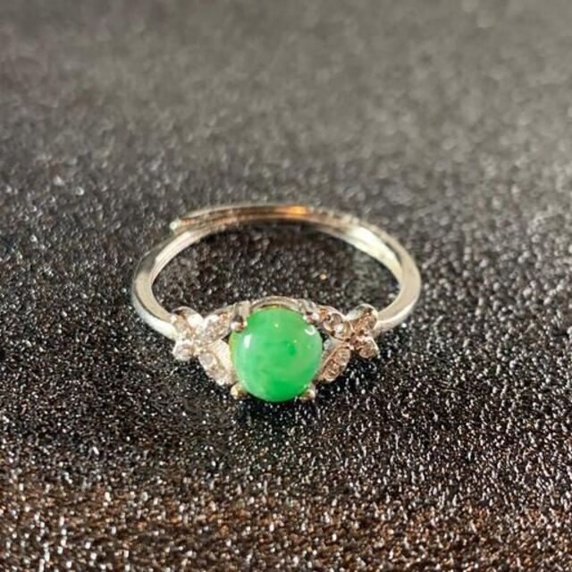 指輪 本翡翠 フリーサイズ ヒスイA貨 シルバー 誕生日プレゼント 本物保証24 レディースのアクセサリー(リング(指輪))の商品写真