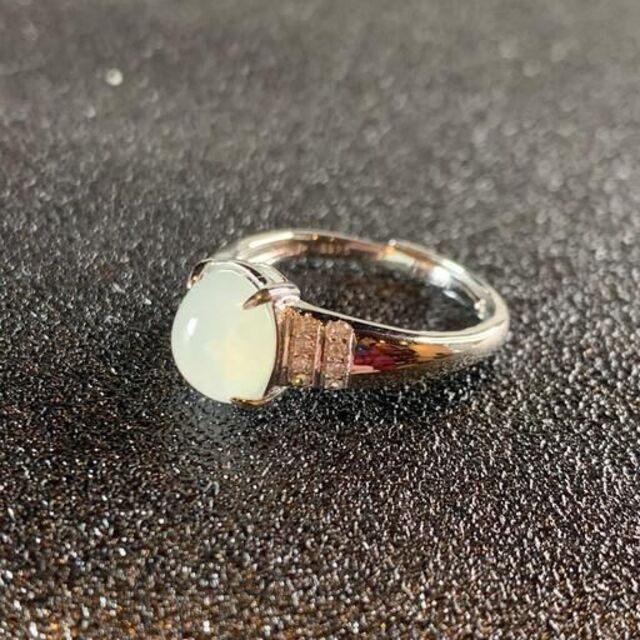 指輪 本翡翠 透明色 フリーサイズ A貨ヒスイ シルバー 誕生日プレゼント 37 レディースのアクセサリー(リング(指輪))の商品写真