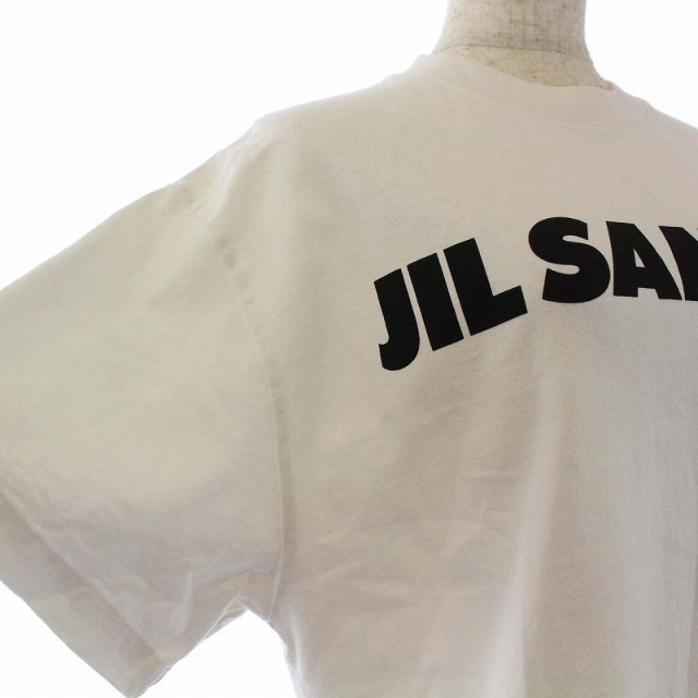 ジルサンダー 半袖 Tシャツ カットソー ロゴプリント オーバーサイズ XS 白