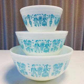 パイレックス(Pyrex)のオールドパイレックス　アーミッシュ　ボウル3個セット(食器)