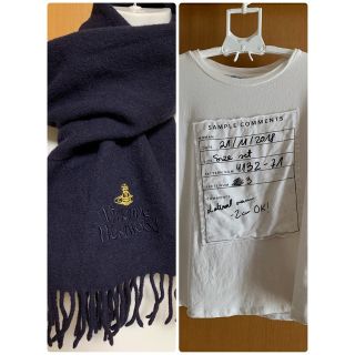 ザラ(ZARA)のZARA テキスト　プリント　Tシャツとヴィヴィアンマフラー(Tシャツ(半袖/袖なし))