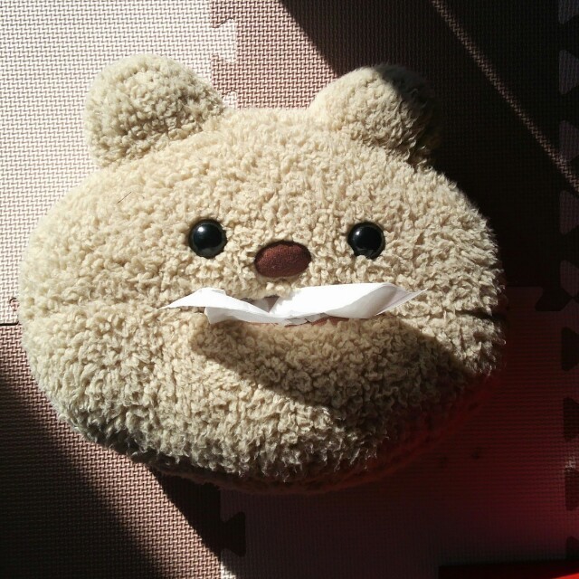 モコモコクマさん　箱ティッシュカバー エンタメ/ホビーのおもちゃ/ぬいぐるみ(ぬいぐるみ)の商品写真