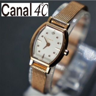 ヨンドシー(4℃)の【稼働品】Canal 4℃　レディース腕時計　 １Ｐダイヤ　電池交換済(腕時計)