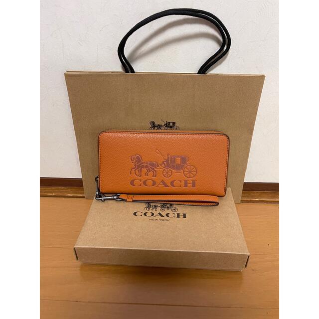 COACH(コーチ)のCOACH  コーチ　コーチロゴ　ブラウン　ラウンドファスナー　ストラップ メンズのファッション小物(長財布)の商品写真