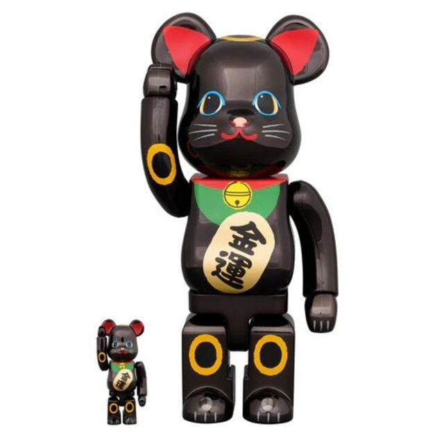 BE@RBRICK 招き猫 黒メッキ 発光 400％ 2セット 新品未開封