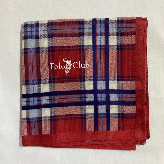 Polo Club(ポロクラブ)のPOLO ポロクラブ　ハンカチ　未使用品　レッドチェック　#2129 メンズのファッション小物(ハンカチ/ポケットチーフ)の商品写真