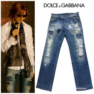 ドルチェアンドガッバーナ(DOLCE&GABBANA)の希少/美品 DOLCE&GABBANA YOSHIKI デニムパンツ 48(デニム/ジーンズ)