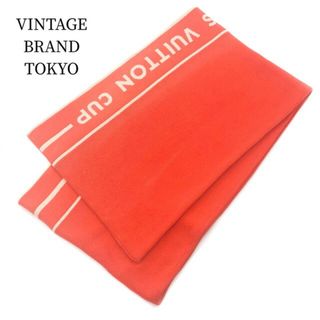 ルイヴィトン(LOUIS VUITTON)の【SALE】LOUIS VUITTON ルイヴィトン マフラー ルイヴィトンカップ シンプル 秋冬 ロゴ 小物 防寒具 アパレル コットン  カシミヤ   オレンジ ホワイト 白 メンズ 人気【中古品】(マフラー)