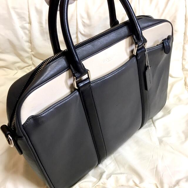 美品】COACH ビジネスバッグ 2way A4収納可 レザー ダークグレー