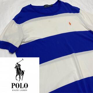 ポロラルフローレン(POLO RALPH LAUREN)の90s 古着 ポロ ラルフローレン 刺繍 ボーダー ビッグシルエット ゆるだぼ(Tシャツ/カットソー(半袖/袖なし))