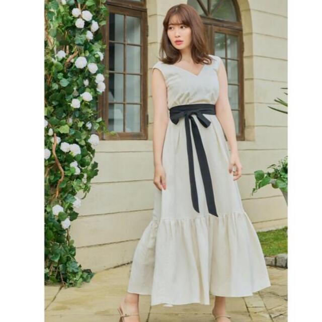 美品)Her lip to Linen Belted Maxi Dress