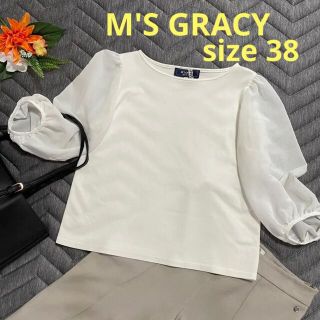 エムズグレイシー(M'S GRACY)のM'S GRACY　シアーブラウス＊7分袖　ホワイト(シャツ/ブラウス(長袖/七分))