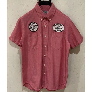 ステュディオダルチザン(STUDIO D'ARTISAN)の＊ダルチザン ユニオンチケット ワッペン 赤 シャンブレー半袖シャツ M(シャツ)